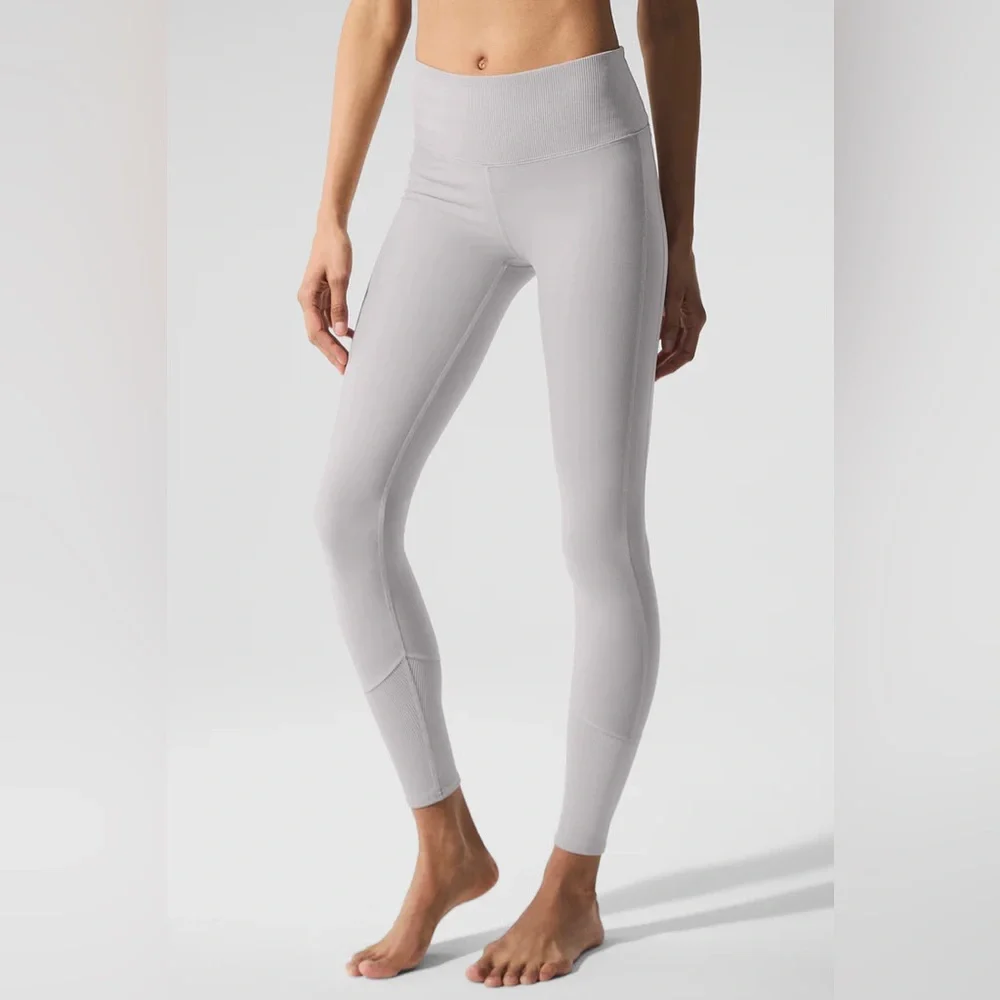 ALO YOGA | ✨NEW✨ Washed Alosoft High-Waist Lounge Legging in Grey Sky Wash